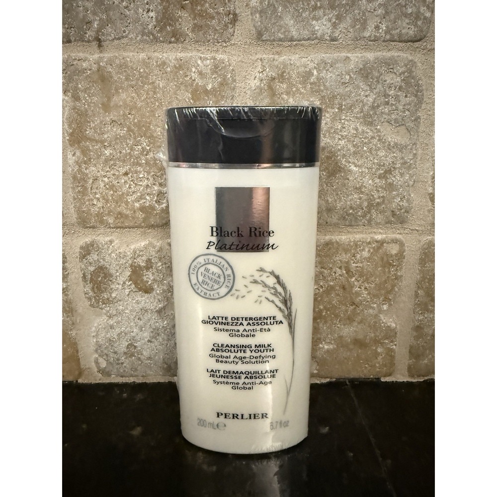 Perlier Black Rice Platinum Cleansing Milk Youth Face Cleanser 6.7oz SEALED